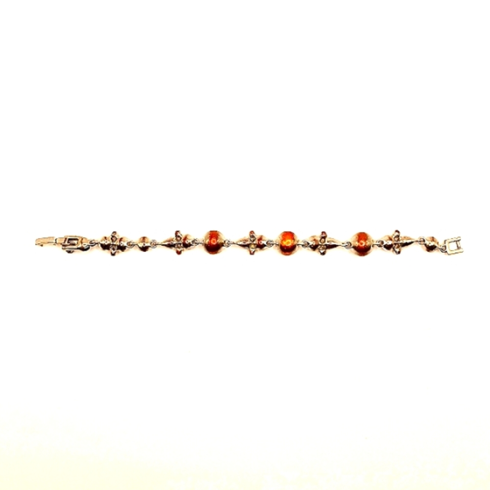 Givenchy Bracelet Flex Silvertone copper rhinestone clasp crystal gift - Picture 7 of 9
